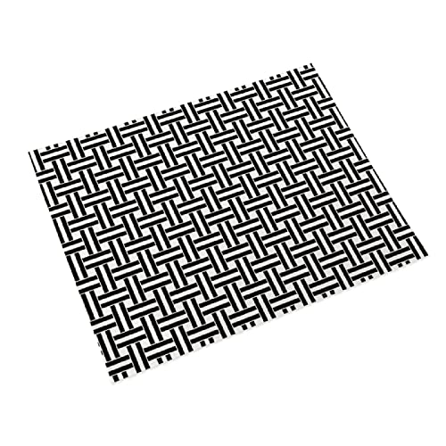 Tischsets Abwaschbar Schwarz-Weiß Gestreift Platzsets Abwaschbar Baumwolle Leinen Platzdeckchen Grifffeste Tischset Kinder Hitzebeständig Platzset Filz Antifouling Abwischbar Platzset 30x45 2 Pcs von LNXSESN