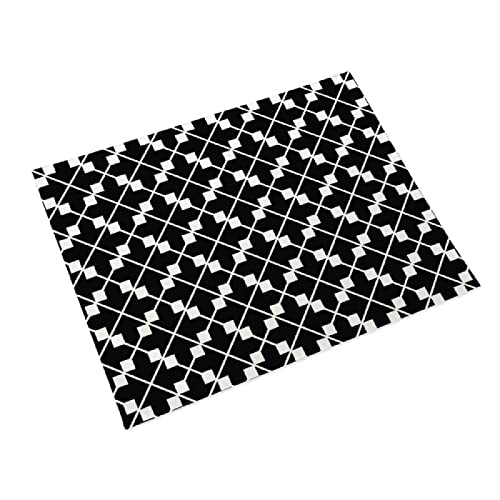 Tischsets Abwaschbar Weiß Schwarz Elegant Platzsets Abwaschbar Baumwolle Leinen Platzdeckchen Grifffeste Tischset Kinder Hitzebeständig Tischset Filz Antifouling Platzset Filz 30x45 4 Pcs von LNXSESN