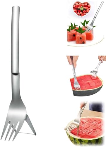 1Pc Silber Mehrzweck Edelstahl Wassermelonen Gabel,2-In-1 Wassermelonen Gabelschneider, 2024 New melonenschneider für Cantaloupe, Drachenfrucht,Papaya,Obstschäler-schneider,Küche,Haushalt and Wohnen 1Pc Silber Mehrzweck Edelstahl Wassermelonen Gabel,2-In-1 Wassermelonen Gabelschneider, 2024 New melonenschneider für Cantaloupe, Drachenfrucht,Papaya,Obstschäler-schneider,Küche,Haushalt and Wohnen von LNYMZD