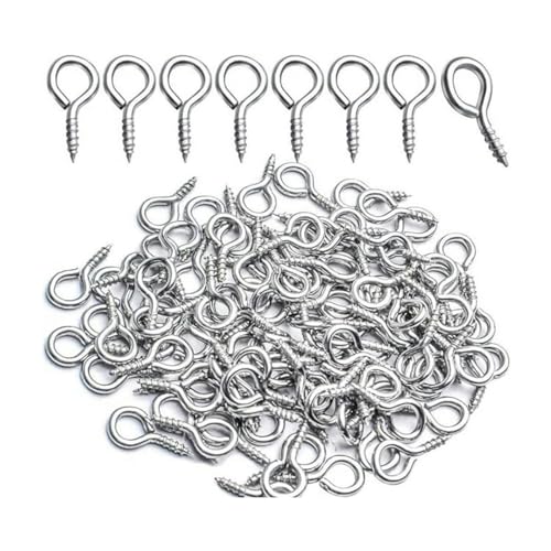 300 Stück silberfarbene kleine Schraubösennadeln, 10 x 5 mm Ösennadeln, Mini-Schraubösen für Kunst- und Bastelprojekte, selbstschneidende Schrauben, Haken für Korkflaschen, Charmperlen und 300 Stück silberfarbene kleine Schraubösennadeln, 10 x 5 mm Ösennadeln, Mini-Schraubösen für Kunst- und Bastelprojekte, selbstschneidende Schrauben, Haken für Korkflaschen, Charmperlen und von LNYMZD