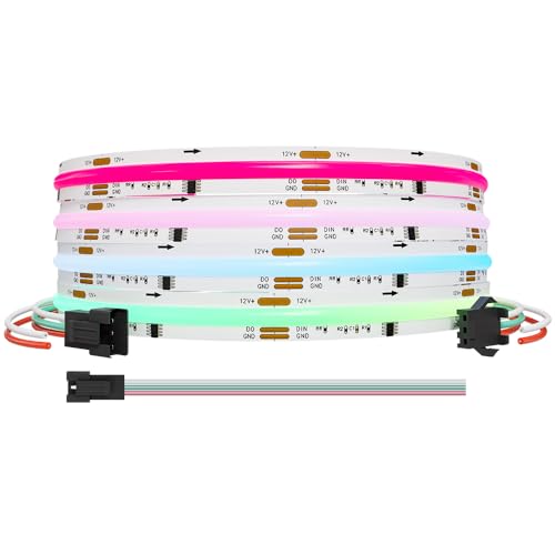 LOAMLIN COB LED Streifen – DC12V Smart WS2811 RGB COB LED Strip 2M, 720LED/M 20IC/M 1440LEDs, Hochdichte Gleichmäßige Farblichter, Flexibler Band Für DIY-Projekte (Ohne Adapter oder Controller) von LOAMLIN