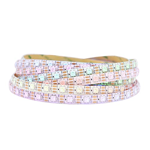 LOAMLIN LED Streifen WS2812B 5M 60 LEDs/m, RGB-IC Magische Farbe Programmierbar Led 300Pixels, Flexibler Individuell Adressierbar 5050 SMD Led Strip, Weiß Platine, Wasserdicht IP65 von LOAMLIN