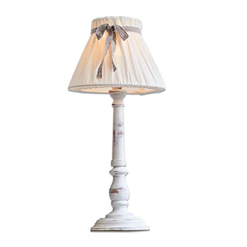 LOBERON® Tischlampe Valentin, Kiefernholz, MDF, Leinen, H/Ø ca. 44/20 cm, leinen/antikweiß von Loberon