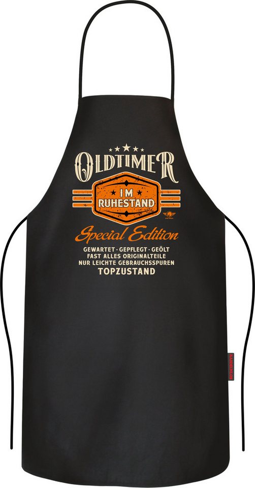 LOBO NEGRO® Grillschürze Kochschürze Küchenschürze für Rentner: Oldtimer im Ruhestand von LOBO NEGRO®