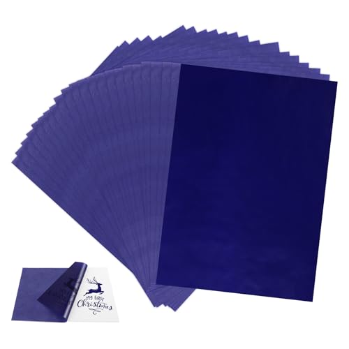 100 Blatt Kohlepapier Transferpapieren,Blau Graphitpapier,A4 Transferpapier,Graphit Kopierpapier,Schwarz Durchschlagpapier,Pauspapier A4 Abpauspapier,zum Durchpausen Auf Karton,Papier und Leinwand von LOBVABA