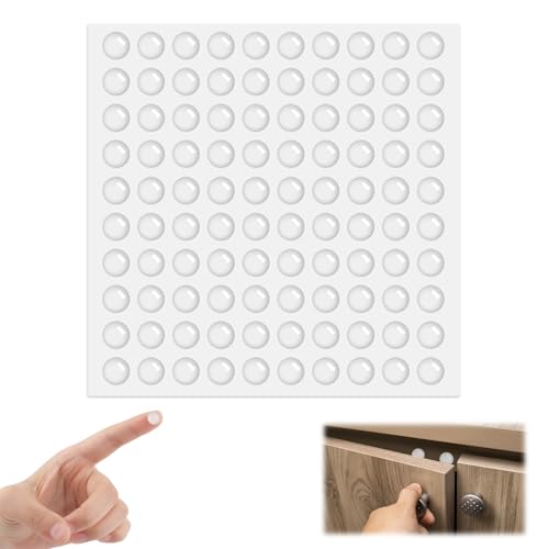100 Stück Selbstklebend Türpuffer, 8MM Gummipuffer, Transparent Schutzpuffer Gummipuffer Stoßfänger Pads, Selbstklebend Elastikpuffer, Gummifüße, Türstopper Gumminoppen für Türschränke und Schubladen von LOBVABA