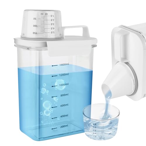 1800ml Waschpulver Aufbewahrungsbox,Luftdichter Waschmittelspender mit Messbecher,Waschpulver Dosierer,Waschmittel Waschpulver Aufbewahrungsbox,Waschmittelbox Vorratsbehälter für Waschmittel von LOBVABA