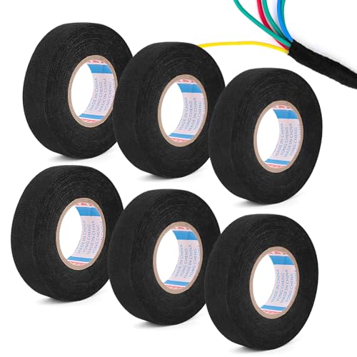 6PCS Car Kfz Gewebeband,Klebeband Kabelbaum,Stoffauto Filzband,Selbstklebendes Textilband,Panzerklebeband KabelbäUme Elektriker Band,Auto Kabelbaum Filzband zum Reparatur Autos&Wickelkabeln Verwendet von LOBVABA
