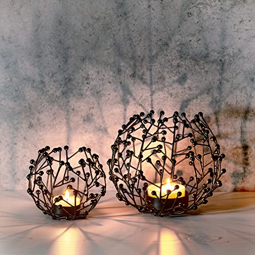 LOCALIS Teelichthalter schwarz Metall 2er Set - 9,5 und 14 cm hoch - ideale Tischdeko Wohnzimmer - Fensterbank - Dekoration Wohnung modern - Kerzen Deko Set LOCALIS Teelichthalter schwarz Metall 2er Set - 9,5 und 14 cm hoch - ideale Tischdeko Wohnzimmer - Fensterbank - Dekoration Wohnung modern - Kerzen Deko Set von LOCALIS