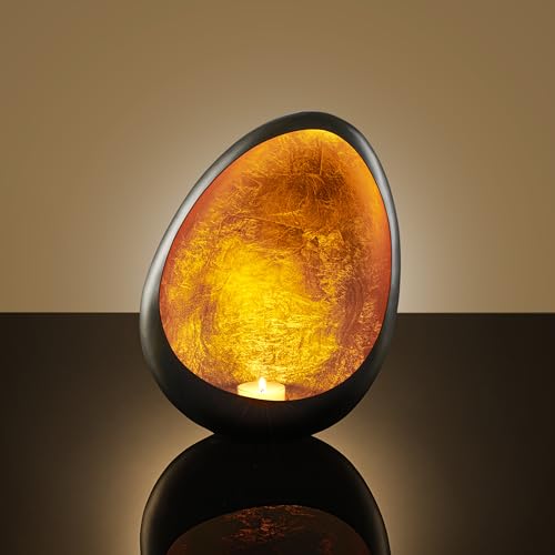LOCALIS Windlicht Metall Mit Blattgold - 21x11x26 cm - Ideale Deko Wohnzimmer Tischdeko - Dekoration Wohnung Modern - Flur - Bad - Teelichthalter Grau - Kerzenhalter LOCALIS Windlicht Metall Mit Blattgold - 21x11x26 cm - Ideale Deko Wohnzimmer Tischdeko - Dekoration Wohnung Modern - Flur - Bad - Teelichthalter Grau - Kerzenhalter von LOCALIS