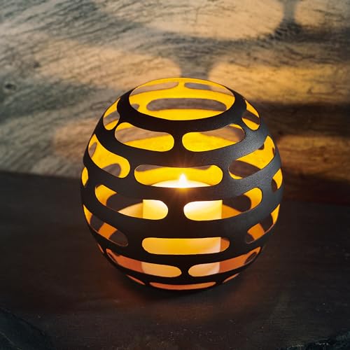 LOCALIS Windlicht Metall schwarz goldfarben - 17x17x16 cm - ideale Deko Wohnzimmer Tischdeko - Dekoration Wohnung modern - Bad Deko - Deko Flur - Teelichthalter - Deko Kerzenhalter modern LOCALIS Windlicht Metall schwarz goldfarben - 17x17x16 cm - ideale Deko Wohnzimmer Tischdeko - Dekoration Wohnung modern - Bad Deko - Deko Flur - Teelichthalter - Deko Kerzenhalter modern von LOCALIS