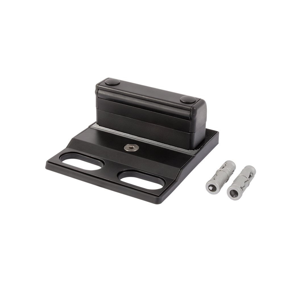 LOCINOX Gartentor Bodenanschlag, LOCINOX Sabo, für Drehtore zum Aufschrauben, (Aluminiumplatte, Schwarz), RAL 9005 von LOCINOX