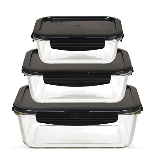 LOCK & LOCK Frischhaltedosen aus Glas mit Deckel, 3er Set eckig & groß - OVEN GLASS - Kühlschrank & Einfrieren - Auflaufform Backofen & Mikrowelle LOCK & LOCK Frischhaltedosen aus Glas mit Deckel, 3er Set eckig & groß - OVEN GLASS - Kühlschrank & Einfrieren - Auflaufform Backofen & Mikrowelle von LocknLock