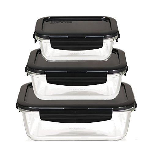 LOCK & LOCK Frischhaltedosen aus Glas mit Deckel, 3er Set eckig & klein- OVEN GLASS - Kühlschrank & Einfrieren - Auflaufform Backofen & Mikrowelle LOCK & LOCK Frischhaltedosen aus Glas mit Deckel, 3er Set eckig & klein- OVEN GLASS - Kühlschrank & Einfrieren - Auflaufform Backofen & Mikrowelle von LocknLock