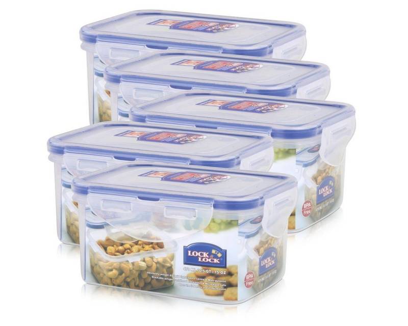 LOCK & LOCK Vorratsdose Lock&Lock HPL807 Vorratsdose 470ml - Luft und Wasserdicht - rechteckig, Kunststoff von LOCK & LOCK