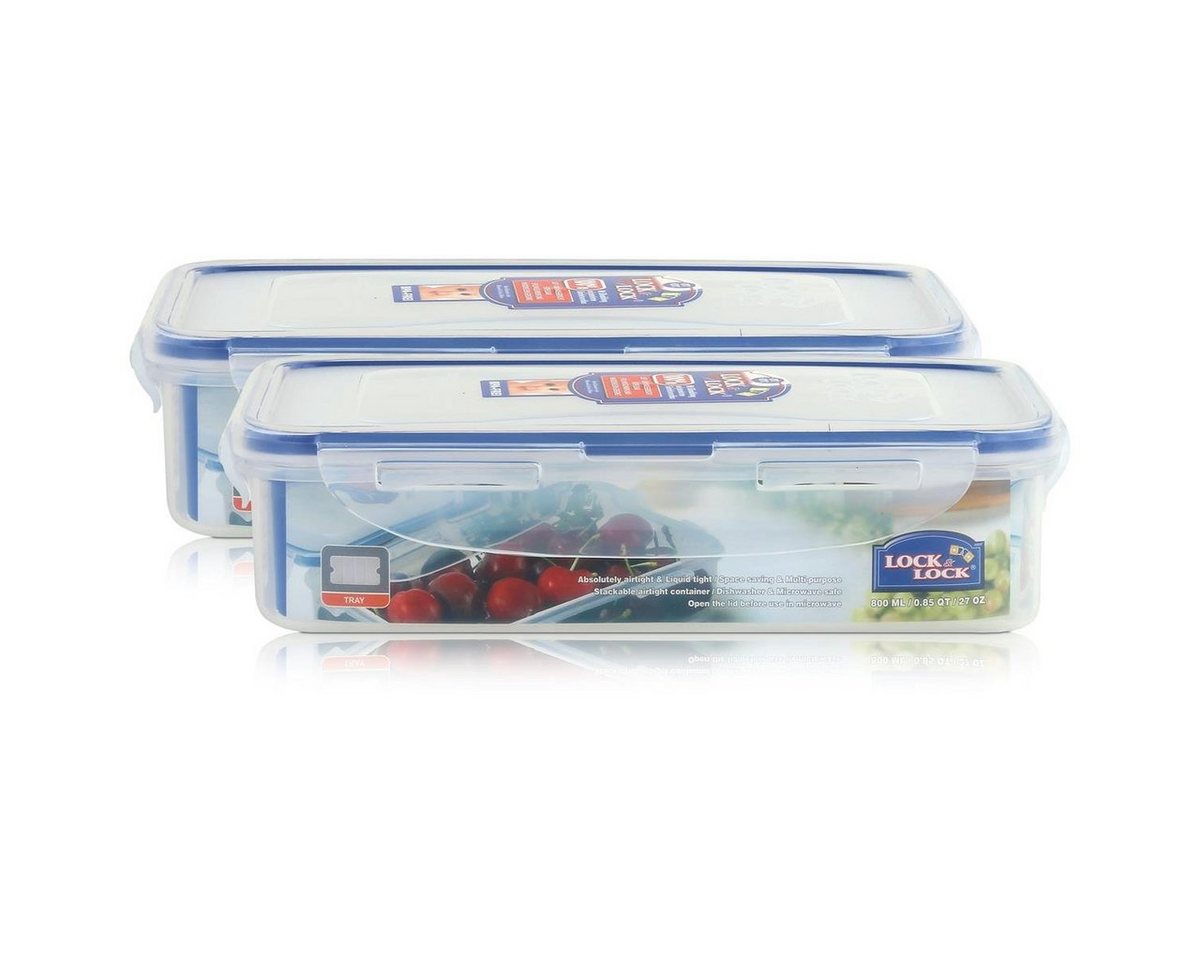 LOCK & LOCK Vorratsdose Lock&Lock HPL816T Frischhaltedose 800ml - Luft & Wasserdicht (2er Pack, Kunststoff von LOCK & LOCK