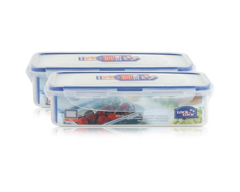 LOCK & LOCK Vorratsdose Lock&Lock HPL816T Frischhaltedose 800ml - Luft & Wasserdicht (2er Pack, Kunststoff von LOCK & LOCK
