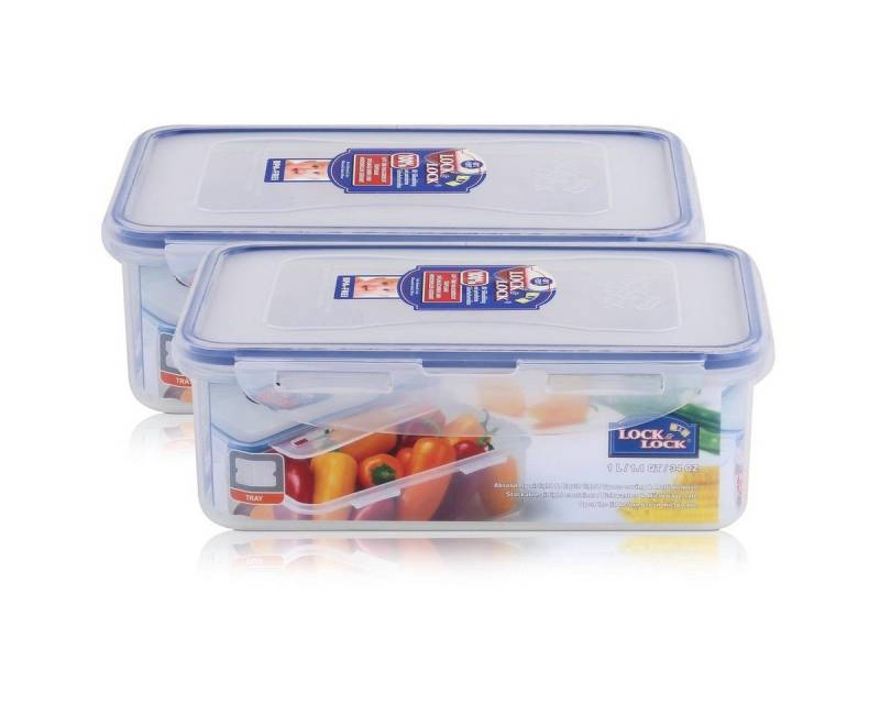 LOCK & LOCK Vorratsdose Lock&Lock HPL817T Frischhaltedose 1 Liter - Luft & Wasserdicht (2er Pa, Kunststoff von LOCK & LOCK