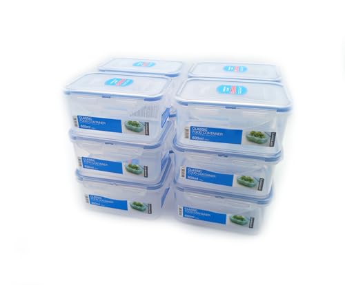 Lock& Lock HPL811 Vorratsdosen & Frischhaltedosen | Füllmenge 0,6 L | luftdicht & wasserdicht | Aufbewahrungsdose | Vorratsbehälter mit 4fach Klickverschluss - 12er Set von LocknLock