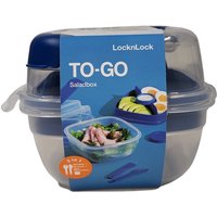 Lock&lock - To go Salatbox 3 in1 Salatbox-Set Messer Gabel Saucenbehälter blau von LOCK & LOCK