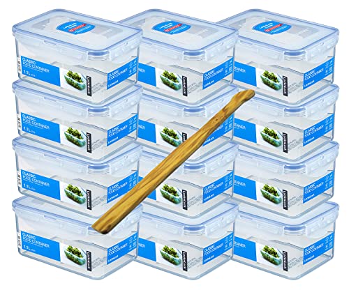 12 tlg HPL815d Set Lock&Lock Frischhaltedose Vorratsdose Multifunktionsbox 1,1.Liter & SeleXions Multifunktion Olivenholz Spachtel von LOCK