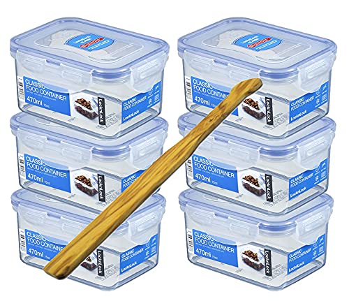 HPL806 6er Set LOCK&LOCK Frischhaltedose, Vorratsdose, 350 ml & SeleXions Multifunktion Olivenholz Spachtel HPL806 6er Set LOCK&LOCK Frischhaltedose, Vorratsdose, 350 ml & SeleXions Multifunktion Olivenholz Spachtel von LOCK
