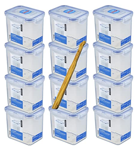 Lock&Lock Set 12 tlg HPL808 a 850 ml & SeleXions Multifunktion Olivenholz Spachtel von LOCK