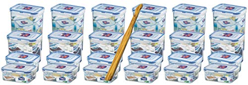 Lock&Lock Set 24 TLG. gleiche Deckel Starter Set & SeleXions Multifunktion Olivenholz Spachtel von LOCK