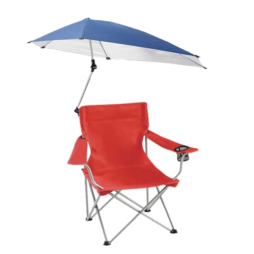 LOCKLGFMCZ Angelstuhl mit Schirm, Outdoor-Freizeit-Sonnenschirmstuhl, tragbarer Sessel, Outdoor-Camping-Esszimmerstuhl Klappstühle(Red) von LOCKLGFMCZ