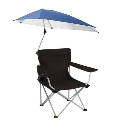 LOCKLGFMCZ Angelstuhl mit Schirm, Outdoor-Freizeit-Sonnenschirmstuhl, tragbarer Sessel, Outdoor-Camping-Esszimmerstuhl Klappstühle(schwarz) von LOCKLGFMCZ