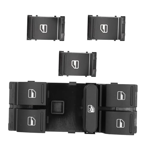 LOCKLGFMCZ Auto Elektrische Power Master Fenster Schalter Taste Fit for VW Jetta Golf MK5 MK6 Passat B6 B7 CC Touran Tiguan Golf Plus Sitz 1K4959857B Fahrzeug-Bedientasten(4pcs) von LOCKLGFMCZ