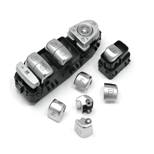 LOCKLGFMCZ Autofensterschalter-Reparaturknopfabdeckung, Glasheber-Steuerschalterkappe, passend for Mercedes-Benz W205 W253 W213 CE GLC-Klasse Fahrzeug-Bedientasten(No.1) von LOCKLGFMCZ