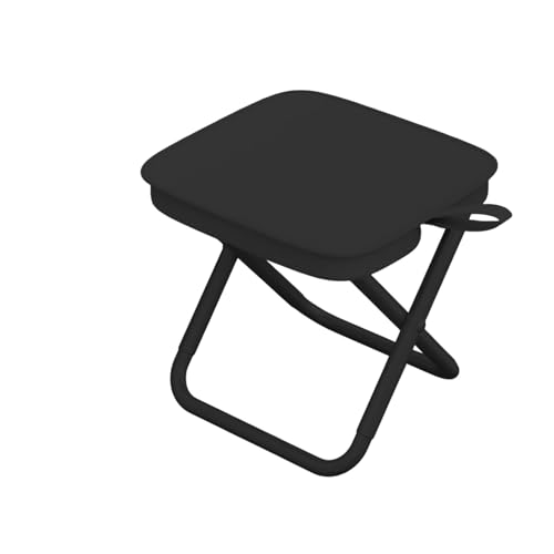 LOCKLGFMCZ Camping-Klapphocker mit Aufbewahrungstasche Strandpicknick Angeln Klappstuhl Sitz Tragbarer Angelhocker Klappbarer Campingstuhl Klappstühle(schwarz) von LOCKLGFMCZ