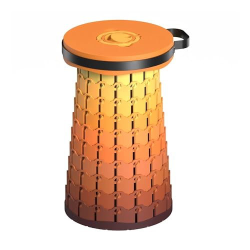 LOCKLGFMCZ Campinghocker Klapphocker Teleskop-Klapphocker Tragbarer Hocker Klappstuhl Fußhocker Einfacher Einziehbarer Klappstühle(Fire) von LOCKLGFMCZ