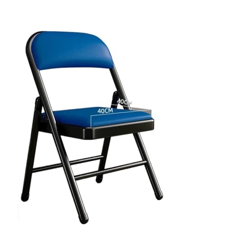 LOCKLGFMCZ Einfacher Hocker Rückenlehne Stuhl Haushalt Klappstuhl Tragbarer Computerstuhl Schulungskonferenz Esszimmer Schlafsaal Büro Klappstühle(Blue) von LOCKLGFMCZ