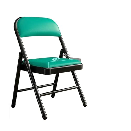 LOCKLGFMCZ Einfacher Hocker Rückenlehne Stuhl Haushalt Klappstuhl Tragbarer Computerstuhl Schulungskonferenz Esszimmer Schlafsaal Büro Klappstühle(Green) von LOCKLGFMCZ