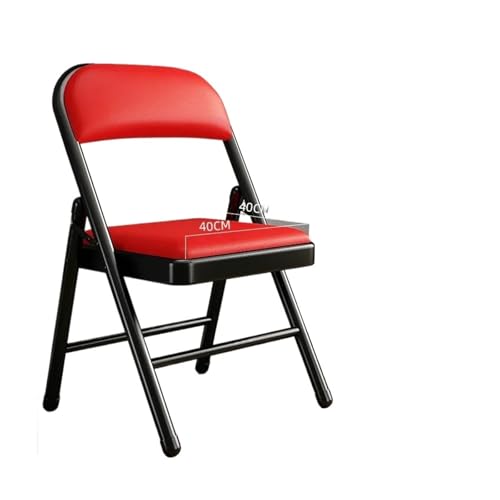 LOCKLGFMCZ Einfacher Hocker Rückenlehne Stuhl Haushalt Klappstuhl Tragbarer Computerstuhl Schulungskonferenz Esszimmer Schlafsaal Büro Klappstühle(Red) von LOCKLGFMCZ