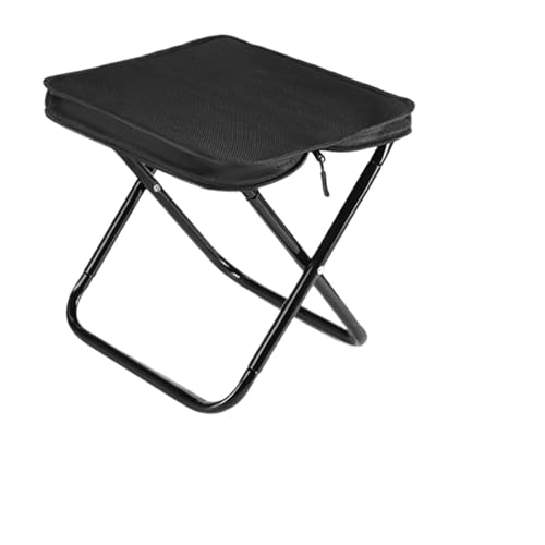 LOCKLGFMCZ Faltbarer Campingstuhl mit 90 kg Tragkraft, integrierter Stauraum, tragbar, praktisch for Angeln, Klettern, Camping Klappstühle(schwarz) von LOCKLGFMCZ