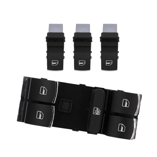 LOCKLGFMCZ Fenster Scheinwerfer Spiegel Heckklappe Kraftstoff Tür Control Schalter Taste for VW Passat B6 3C0962125B 5ND959565B 5ND941431A Fahrzeug-Bedientasten(Set 3) von LOCKLGFMCZ