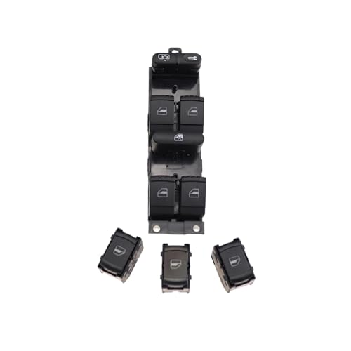 LOCKLGFMCZ Fensterheberschalter passend for VW Golf MK4 for Jetta Bora for Passat B5 Seat Leon Toledo Superb 2000 2001 2002 2003 2004 1J49598 Fahrzeug-Bedientasten(Band3xSingle Control) von LOCKLGFMCZ
