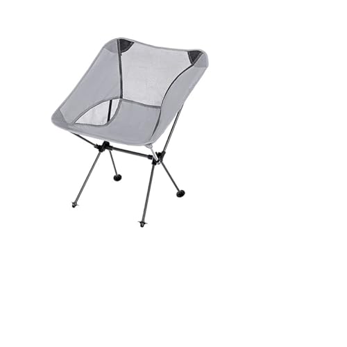 LOCKLGFMCZ Klappbarer Campingstuhl for den Außenbereich, ultraleicht, Mondstuhl, tragbarer Angelhocker, einzelner Picknickstuhl Klappstühle(Small - Grey) von LOCKLGFMCZ