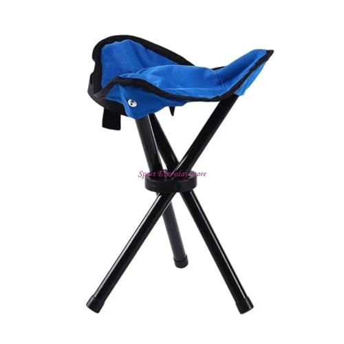 LOCKLGFMCZ Klappbarer Dreibeinstuhl for den Garten, faltbar, 3 Beine, Stuhl for Wandern, Camping, Angeln, Dreibeinhocker, tragbar Klappstühle(Blue) von LOCKLGFMCZ
