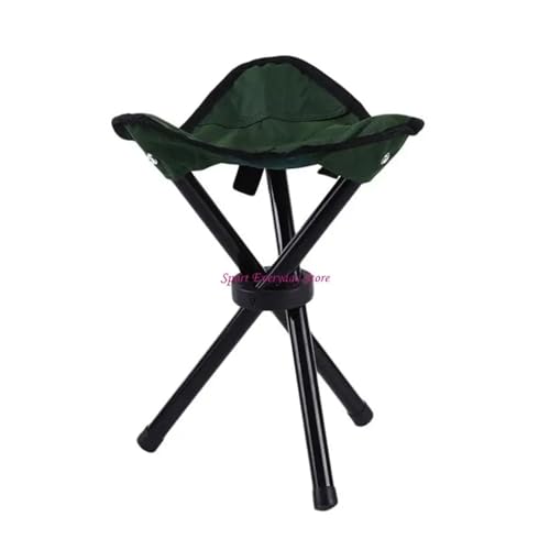 LOCKLGFMCZ Klappbarer Dreibeinstuhl for den Garten, faltbar, 3 Beine, Stuhl for Wandern, Camping, Angeln, Dreibeinhocker, tragbar Klappstühle(Green) von LOCKLGFMCZ