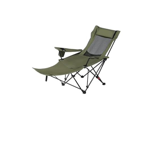 LOCKLGFMCZ Klappbarer Loungesessel for den Außenbereich, Liegestuhl, leichte Angelstühle, tragbarer Campingstuhl, Camping-Loungestühle, klappbarer Moon Chair Klappstühle(Green) von LOCKLGFMCZ