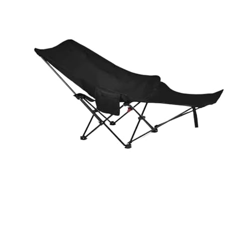 LOCKLGFMCZ Klappbarer Loungesessel for den Außenbereich mit Fußstütze, Liegestuhl, Angel- und Strandstuhl, verstellbarer Winkel for Garten, Rasen, Terrasse Klappstühle(schwarz) von LOCKLGFMCZ