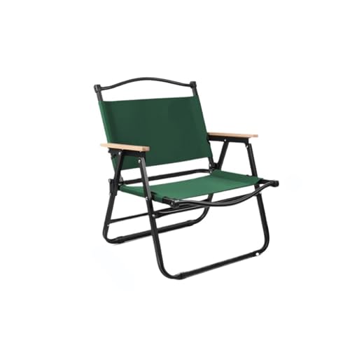 LOCKLGFMCZ Klappbarer Outdoor-Hocker aus Kohlenstoffstahl und Oxford-Stoff, stabiler Camping- Angelstuhl, Picknick-Freizeitstuhl im Freien mit Armlehnen Klappstühle(Plus size-green) von LOCKLGFMCZ
