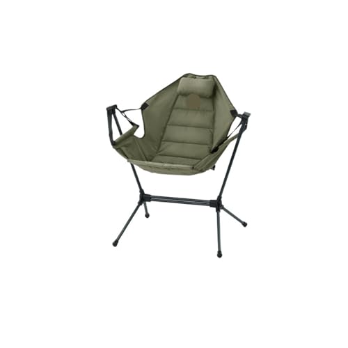 LOCKLGFMCZ Klappbarer Schaukelstuhl, verstellbare Liege, Camping, Wandern, Outdoor, Strand, Rückenlehne, Sitz, leicht, tragbar, mit Kissen Klappstühle(Green) von LOCKLGFMCZ