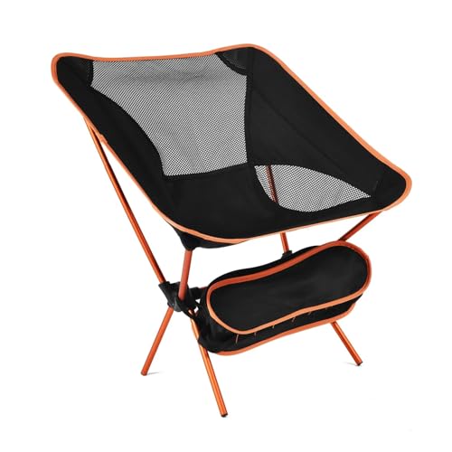 LOCKLGFMCZ Klappbarer tragbarer Campingstuhl for Freizeit, Strand, Garten, Mondstuhl Klappstühle(Orange) von LOCKLGFMCZ