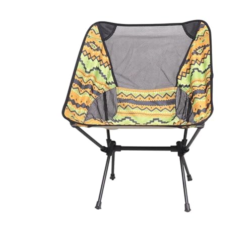 LOCKLGFMCZ Klappbarer tragbarer Campingstuhl for Freizeit, Strand, Garten, Mondstuhl Klappstühle(Yellow b) von LOCKLGFMCZ