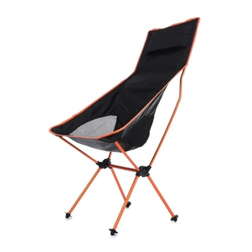 LOCKLGFMCZ Klappstuhl for den Außenbereich – Kompakter und ultraleichter tragbarer Freizeit-Liegestuhl for Camping, Strand Angeln. Moon Chair aus Aluminiumlegierung Klappstühle(Orange) von LOCKLGFMCZ